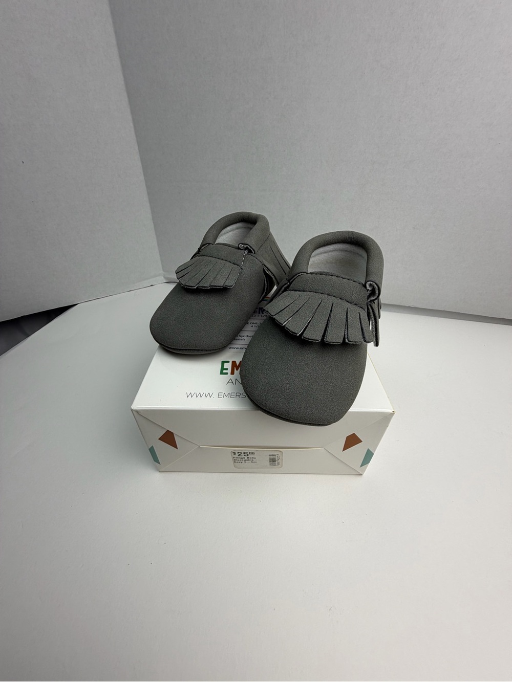 BNIB Emerson & Friends Baby Moccasins Grey 3-6 Months - Picture 2 of 7